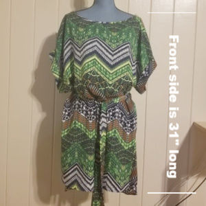 High / Low Abstract Mini Dress
